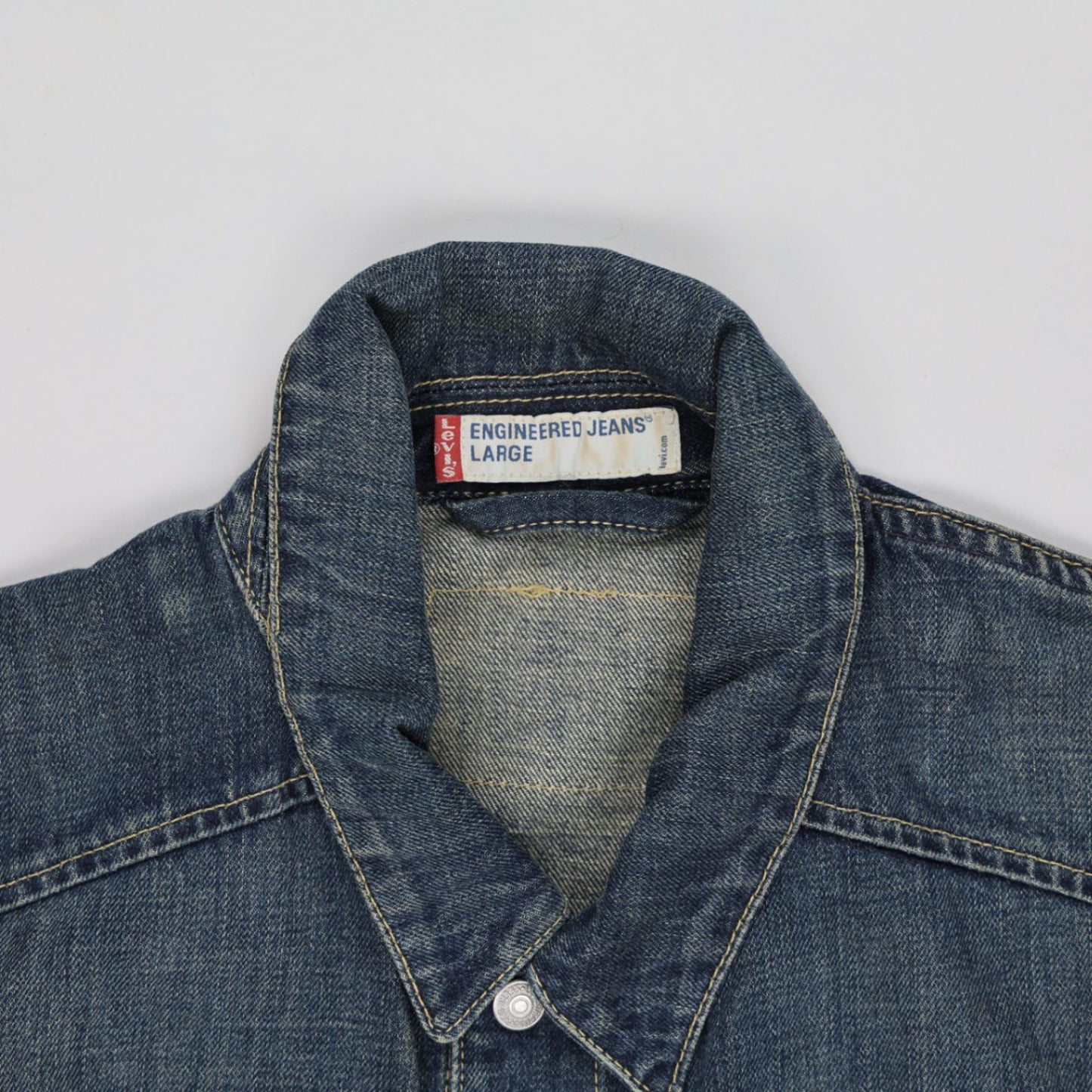 Levi's Vintage Blue Denim Jacket Men Large Cotton Collared