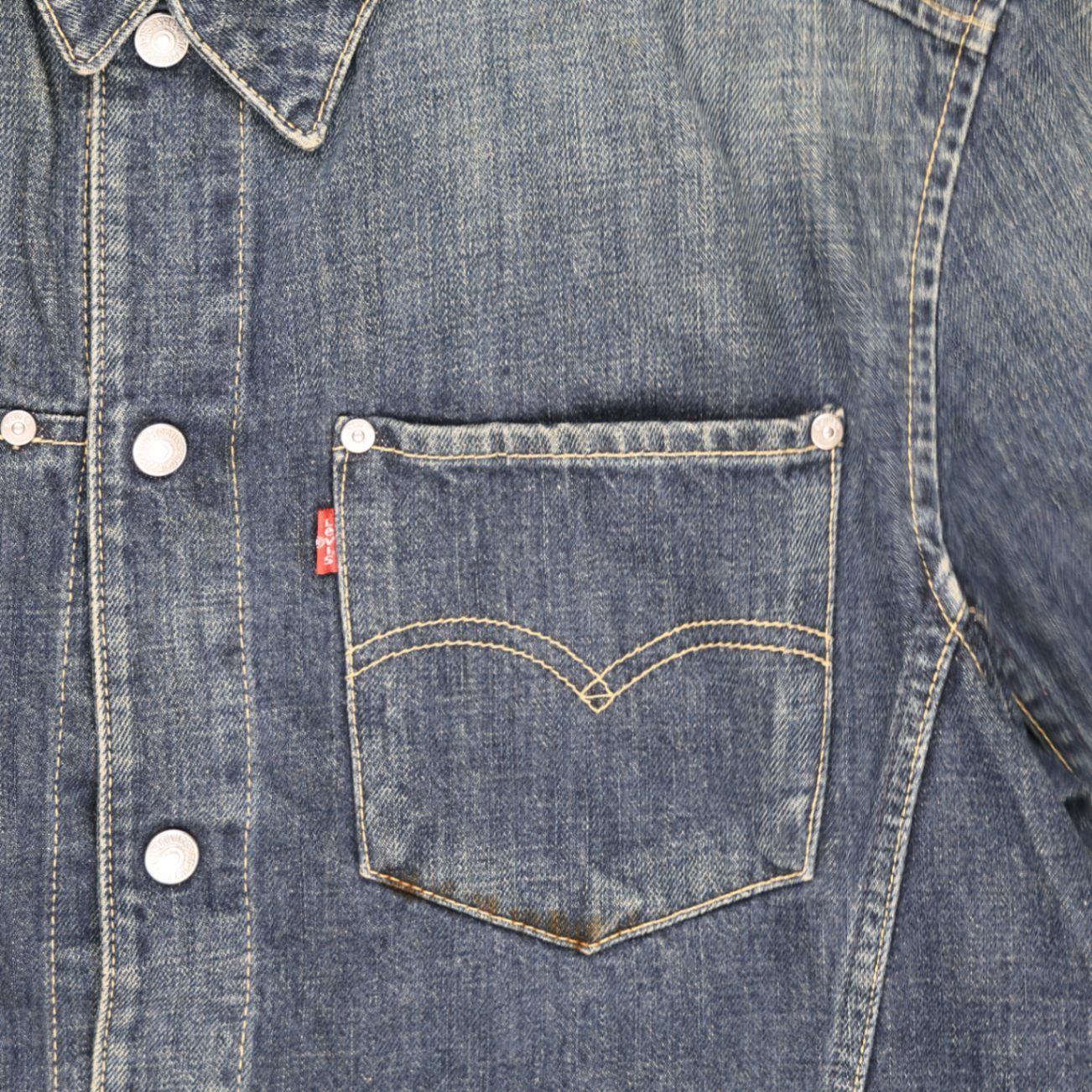 Levi's Vintage Blue Denim Jacket Men Large Cotton Collared