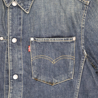 Levi's Vintage Blue Denim Jacket Men Large Cotton Collared