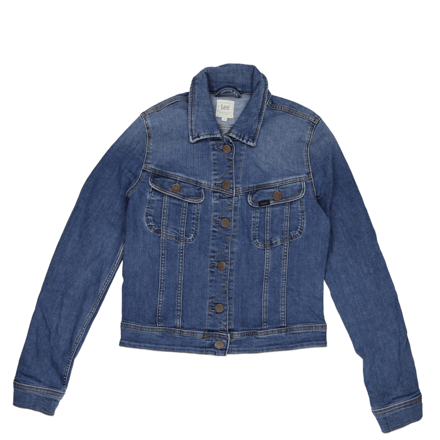 Lee Vintage Blue Denim Jacket Medium Cotton Collared