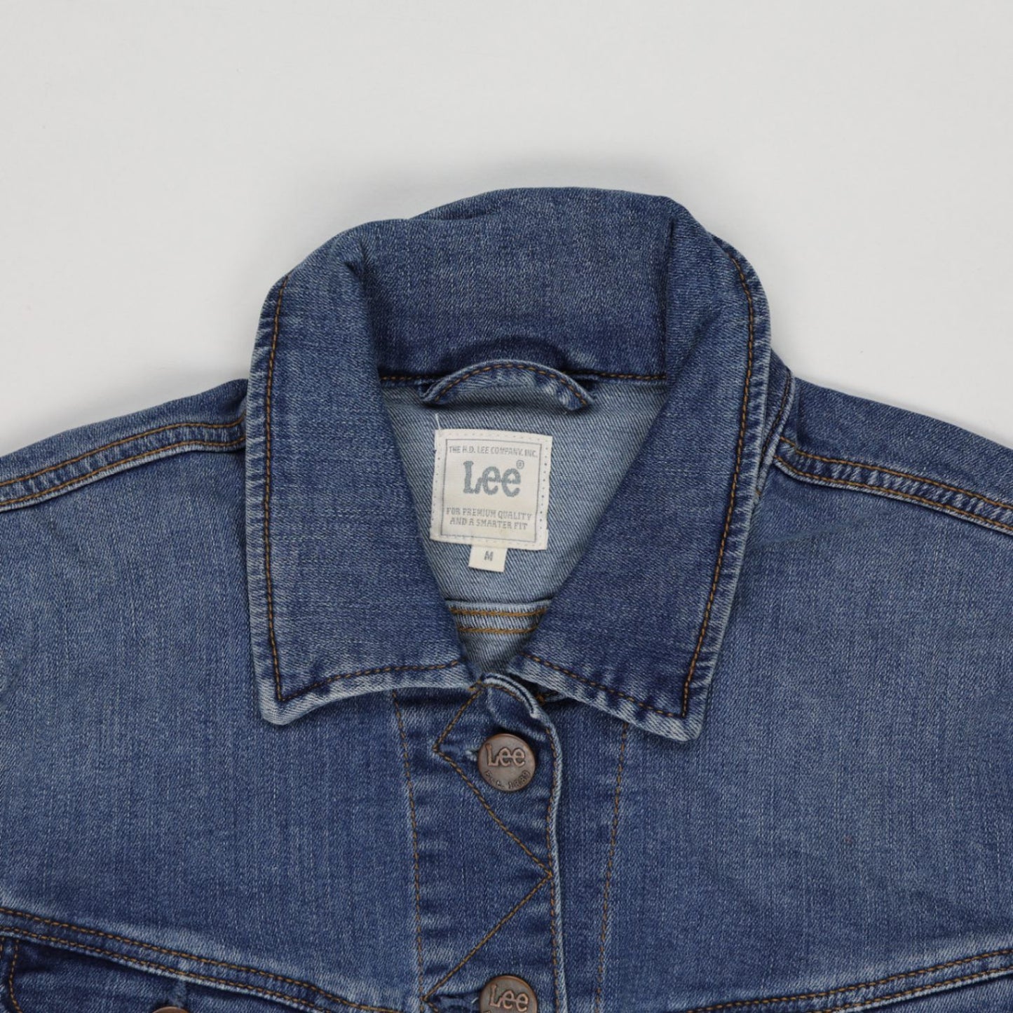 Lee Vintage Blue Denim Jacket Medium Cotton Collared