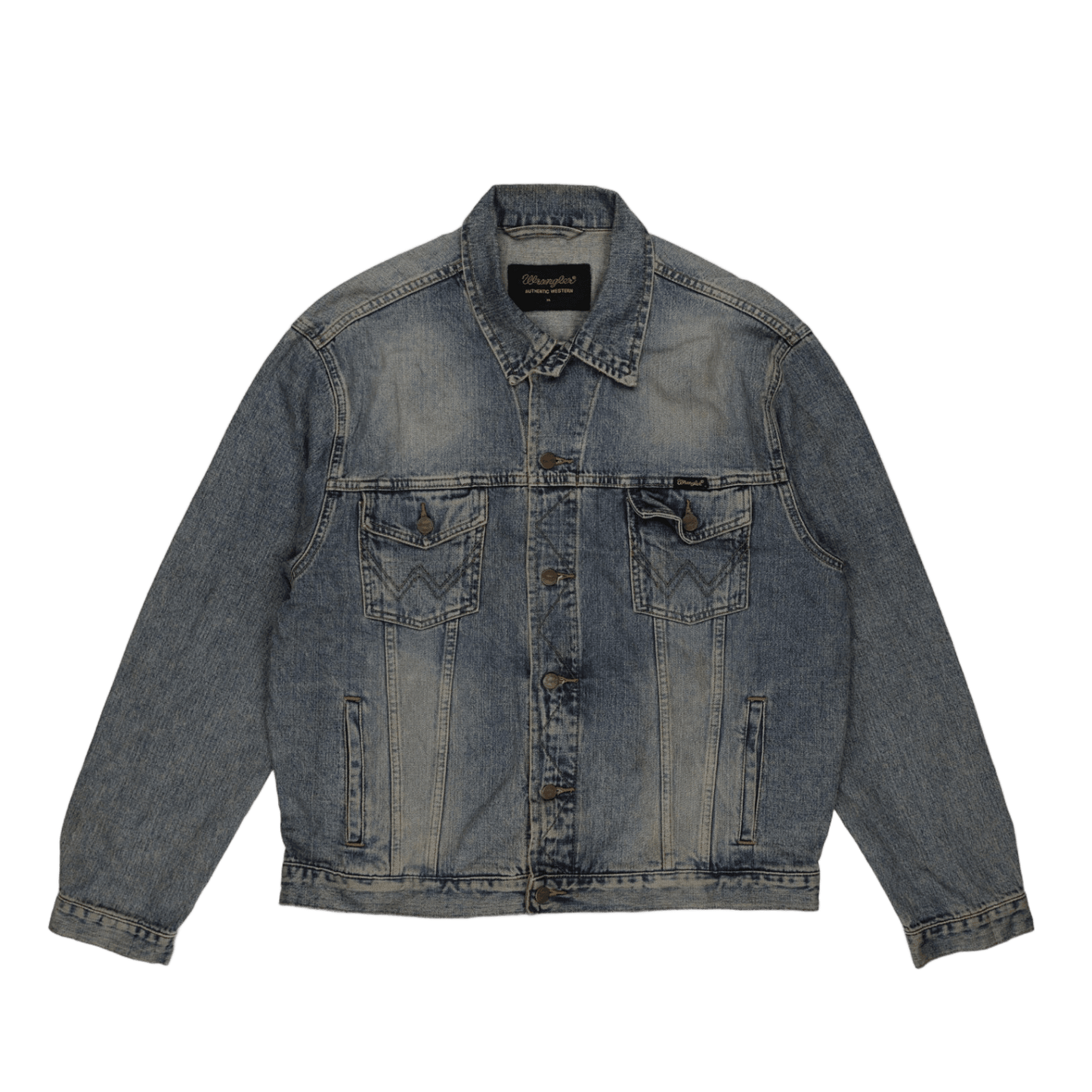 Wrangler Vintage Denim Jacket Blue XL 100% Cotton Collared