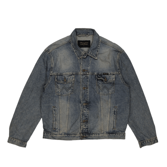 Wrangler Vintage Denim Jacket Blue XL 100% Cotton Collared