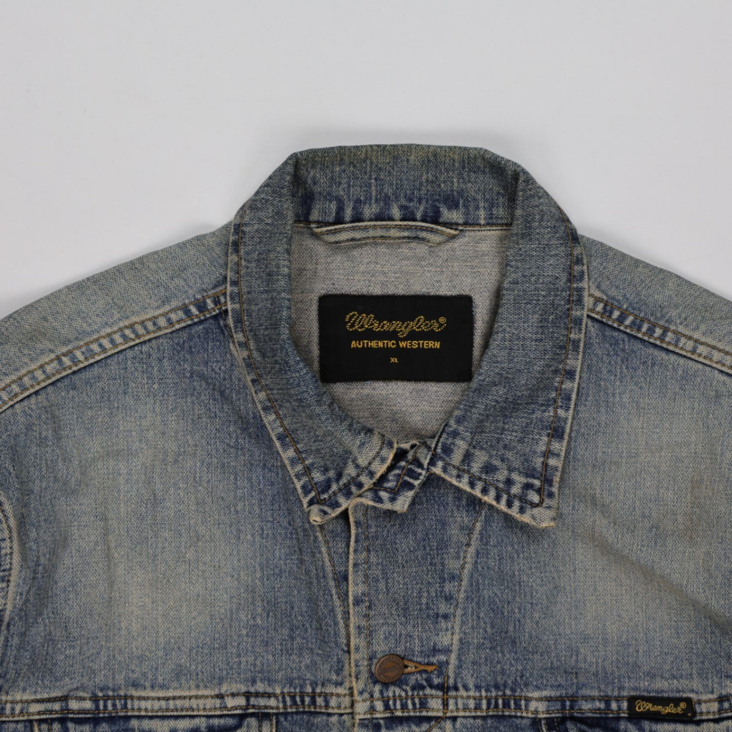 Wrangler Vintage Denim Jacket Blue XL 100% Cotton Collared