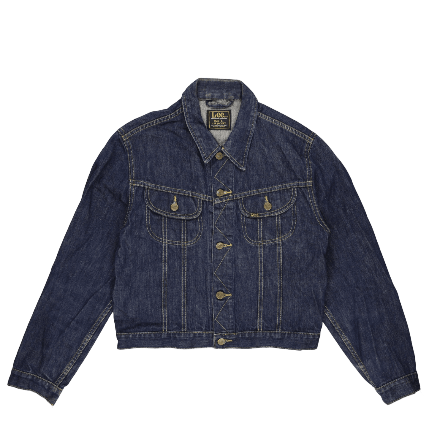 Lee Vintage Western Denim Jacket Blue Large 100 Percent Cotton Womens