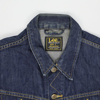 Lee Vintage Western Denim Jacket Blue Large 100 Percent Cotton Womens