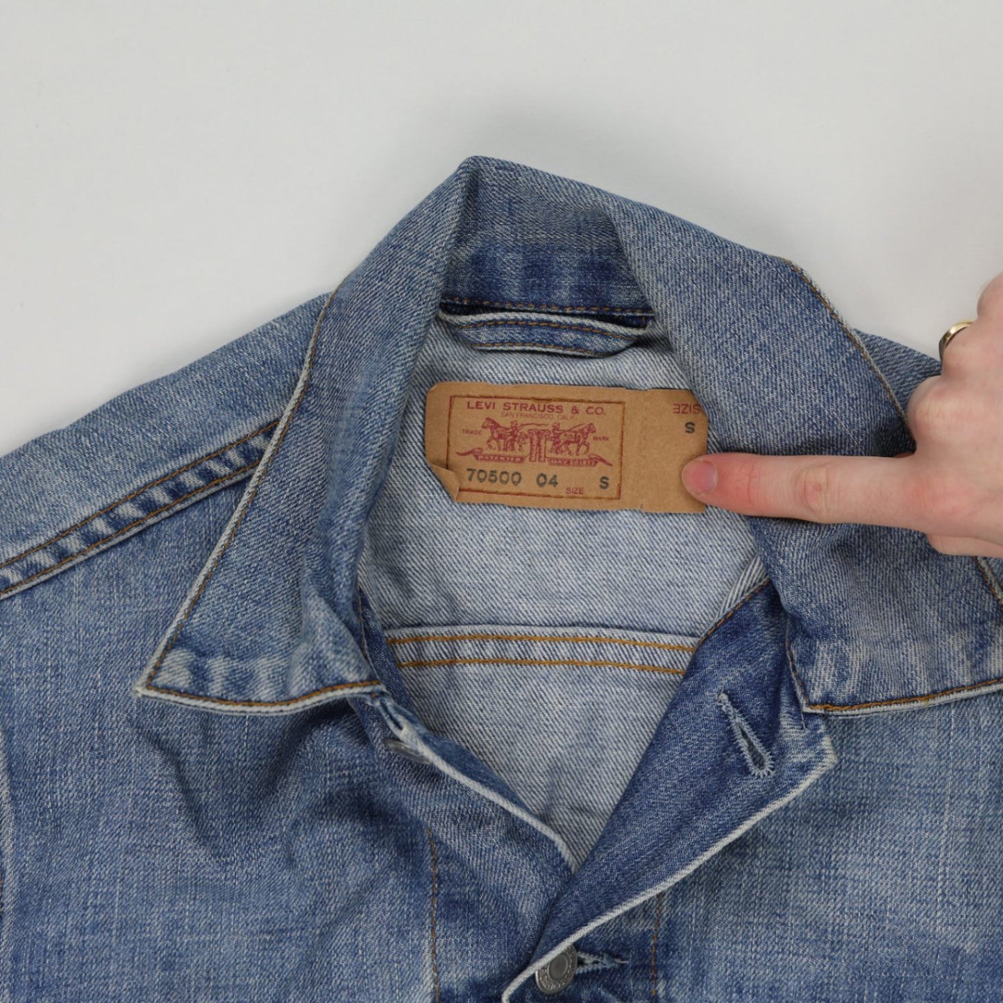 Levi's Vintage 70500 Trucker Jacket Indigo Blue Size Small 100% Cotton Unisex