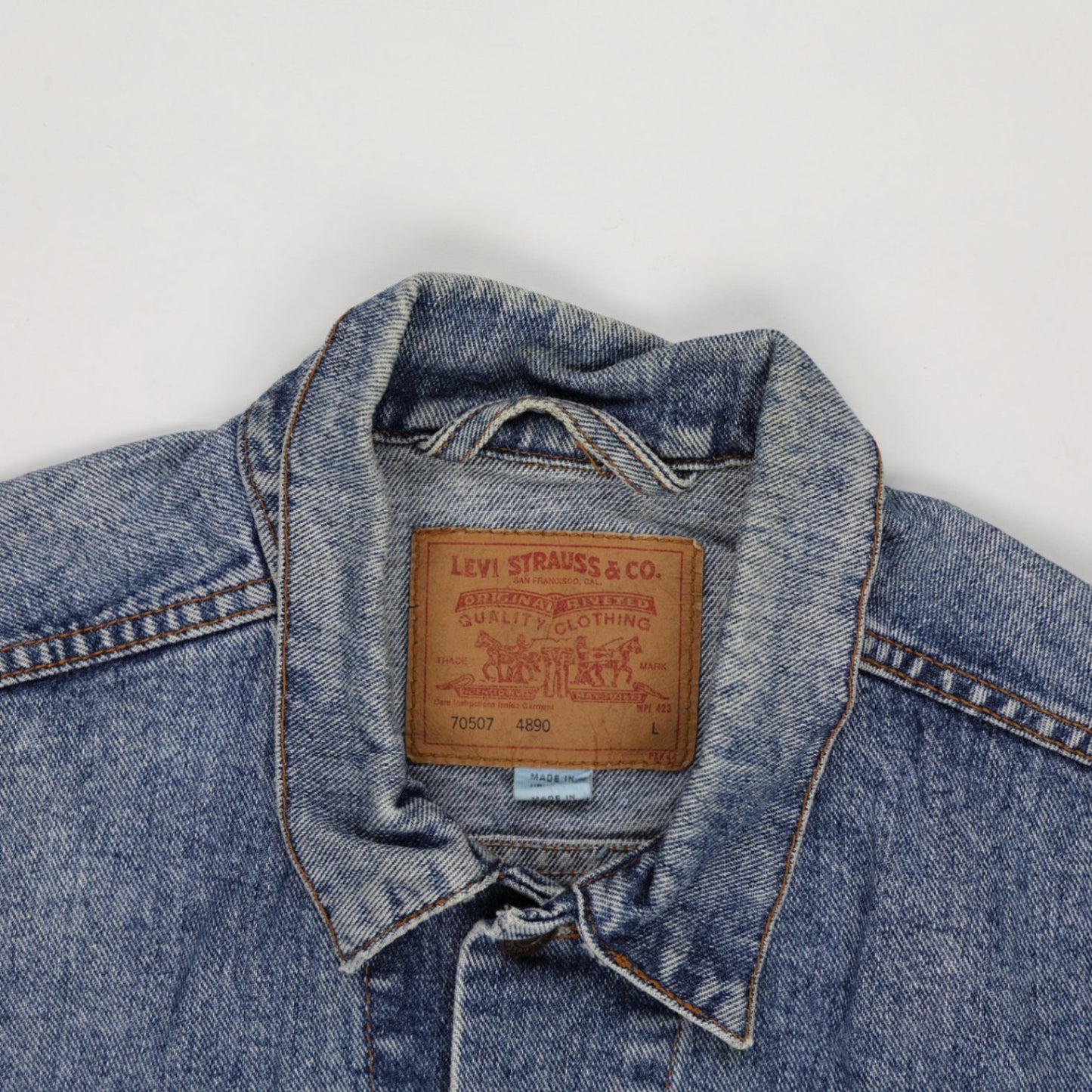 Levi's 70507 Vintage Blue Denim Jacket Large Cotton Collared