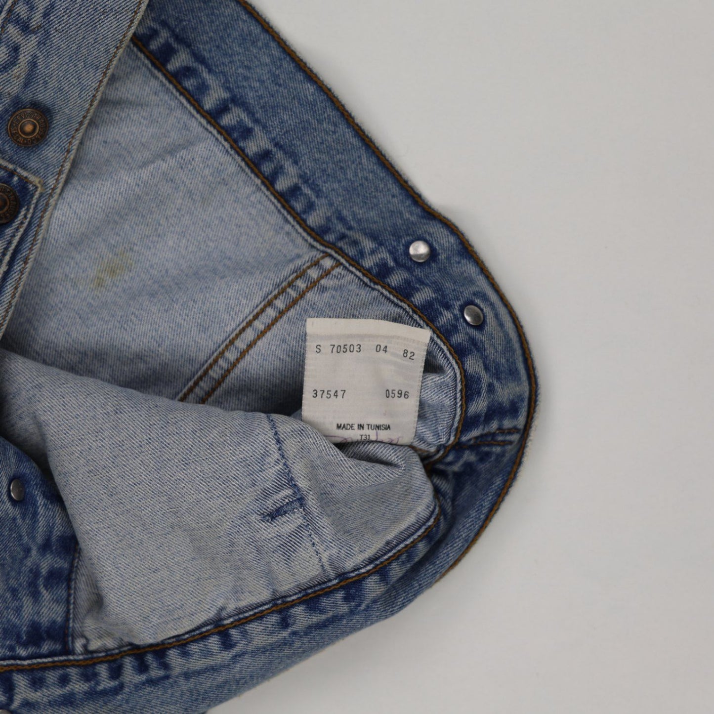 Levi's Vintage 70503 Light Blue Denim Jacket Size Small Cotton Classic Collared