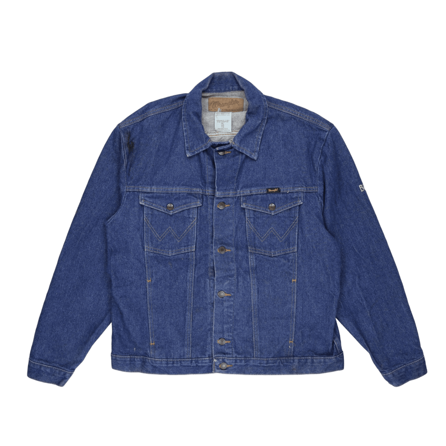 Wrangler XL Vintage Western Denim Jacket Blue 100% Cotton Collared