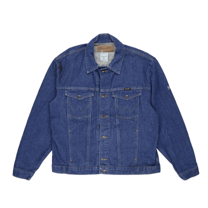 Wrangler XL Vintage Western Denim Jacket Blue 100% Cotton Collared