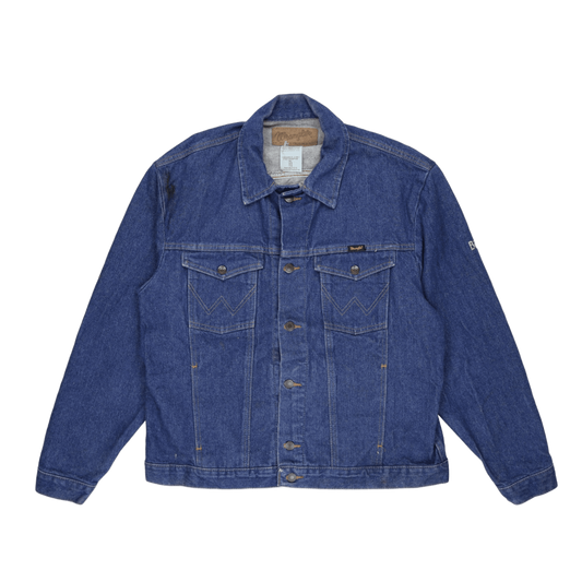 Wrangler XL Vintage Western Denim Jacket Blue 100% Cotton Collared