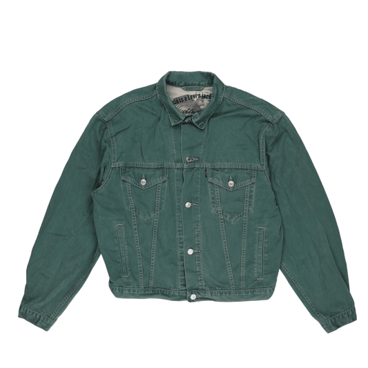 Levi's Vintage Green Denim Jacket for Men Size Large 100% Cotton