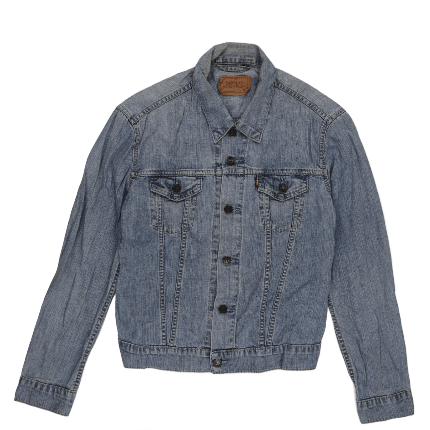 Levi's Vintage Girls Denim Trucker Jacket Blue Medium Cotton