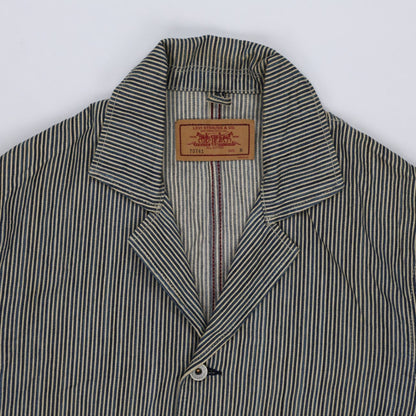 Levi's Vintage 70741 Striped Chore Jacket Blue Beige Medium Cotton
