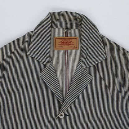 Levi's Vintage 70741 Striped Chore Jacket Blue Beige Medium Cotton