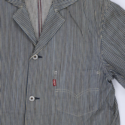 Levi's Vintage 70741 Striped Chore Jacket Blue Beige Medium Cotton