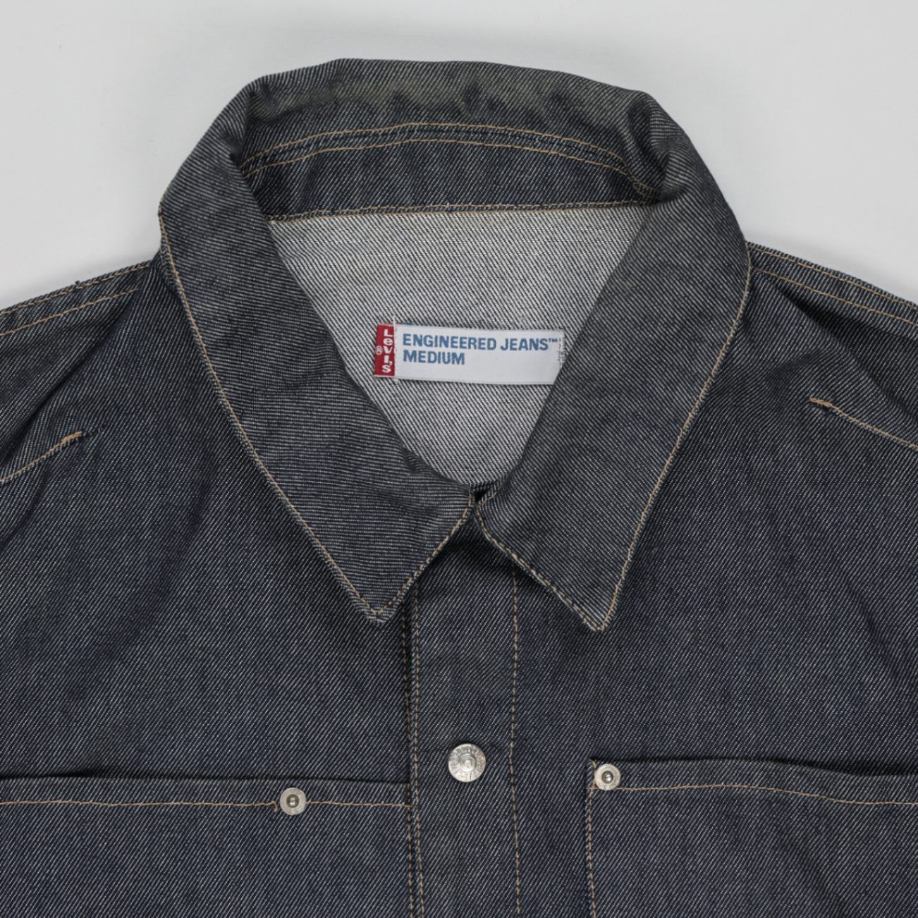Levi's Engineered Jeans Black Denim Jacket Medium Cotton Denim Vintage