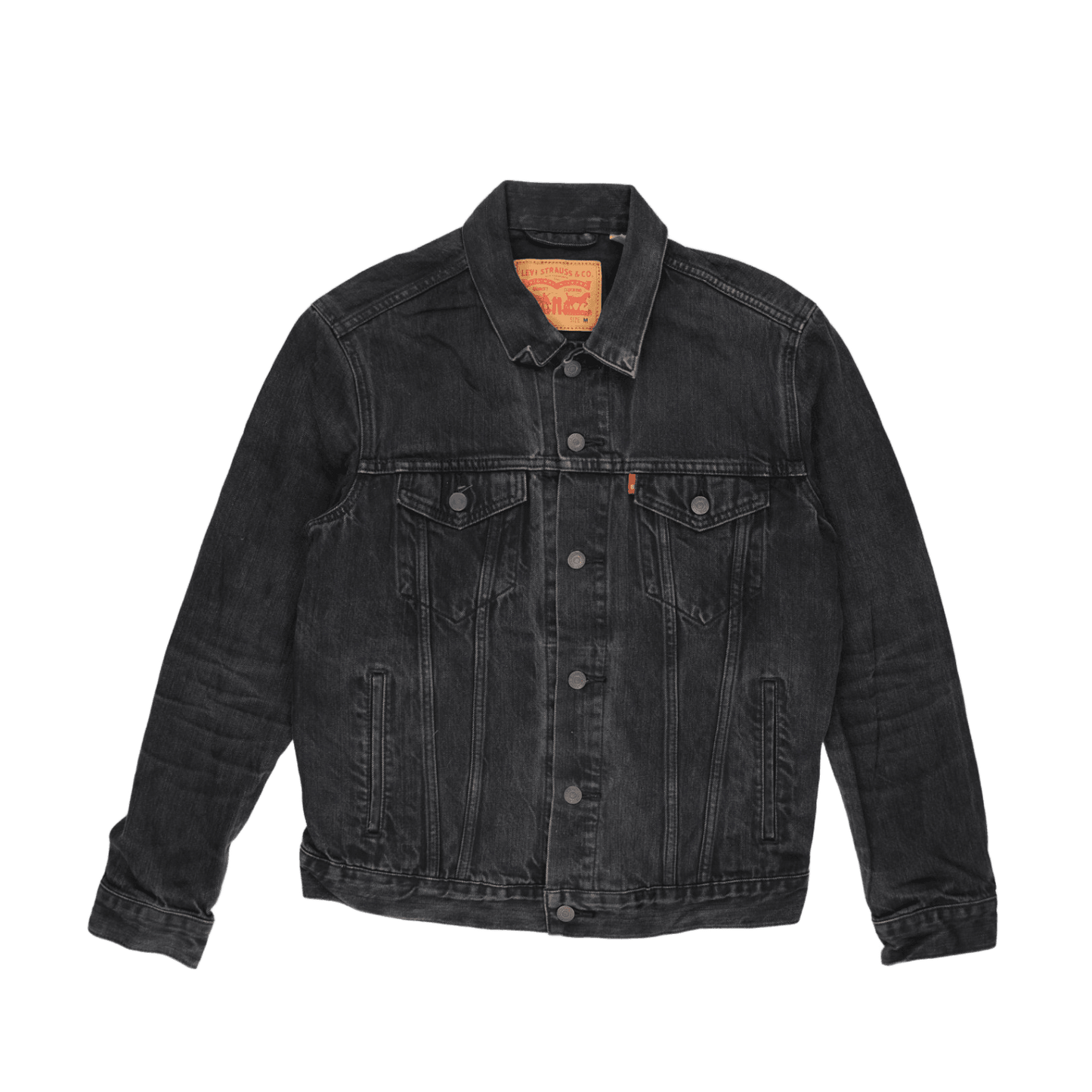 Levi's Black Denim Trucker Jacket Men's Size M Vintage Cotton