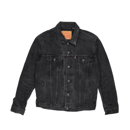 Levi's Black Denim Trucker Jacket Men's Size M Vintage Cotton