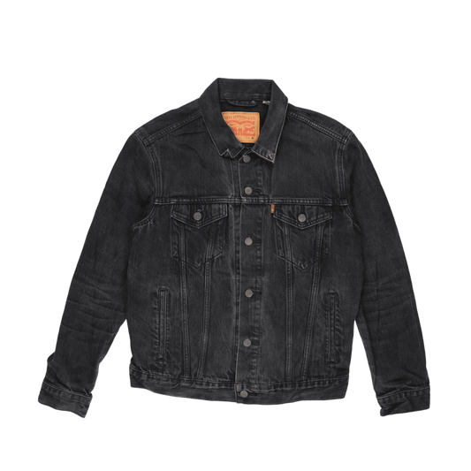 Levi's Black Denim Trucker Jacket Men's Size M Vintage Cotton