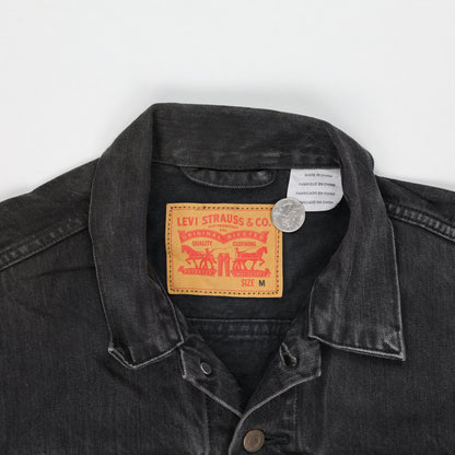 Levi's Black Denim Trucker Jacket Men's Size M Vintage Cotton