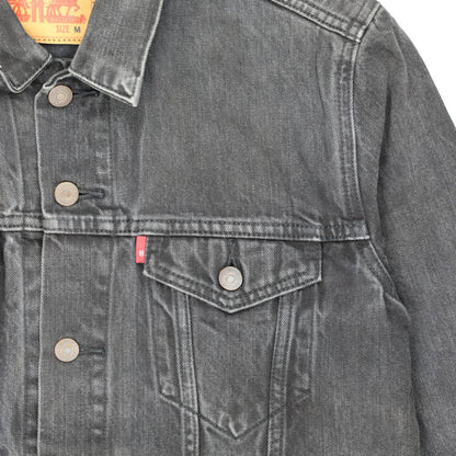 Levi's Black Denim Trucker Jacket Men's Size M Vintage Cotton