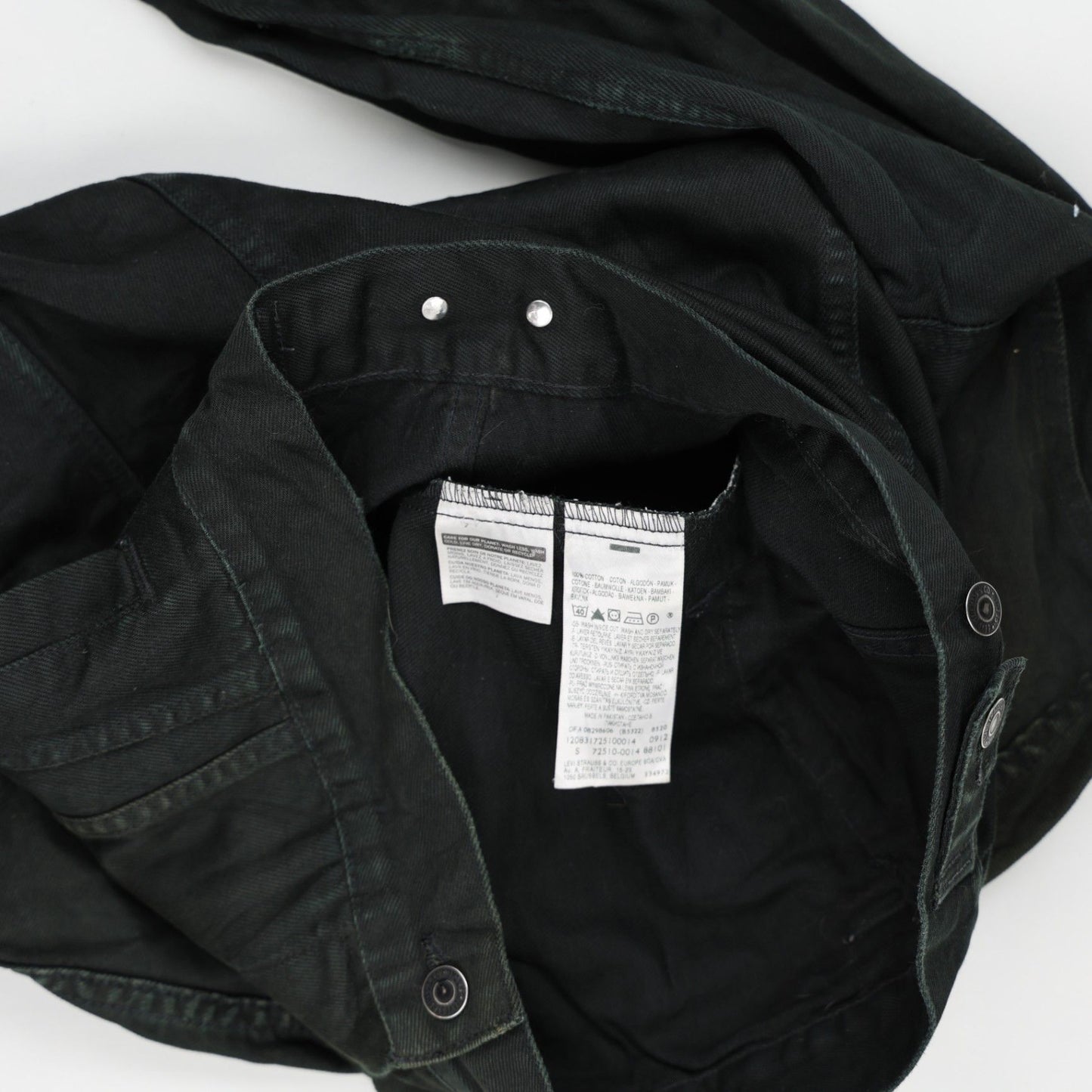 Levi's Black Denim Trucker Jacket Men's Small 100% Cotton