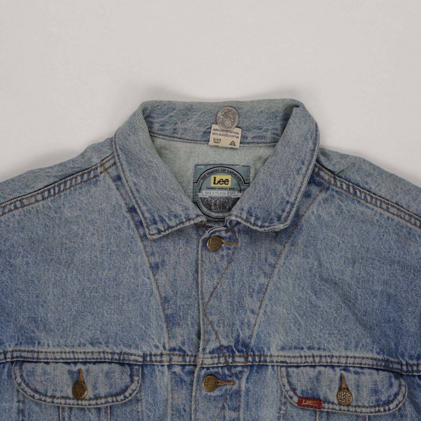 Lee Vintage Light Blue Denim Jacket Men's Large Cotton