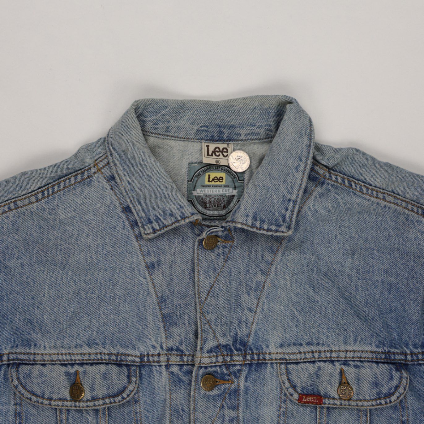 Lee Vintage Light Blue Denim Jacket Men's Large Cotton