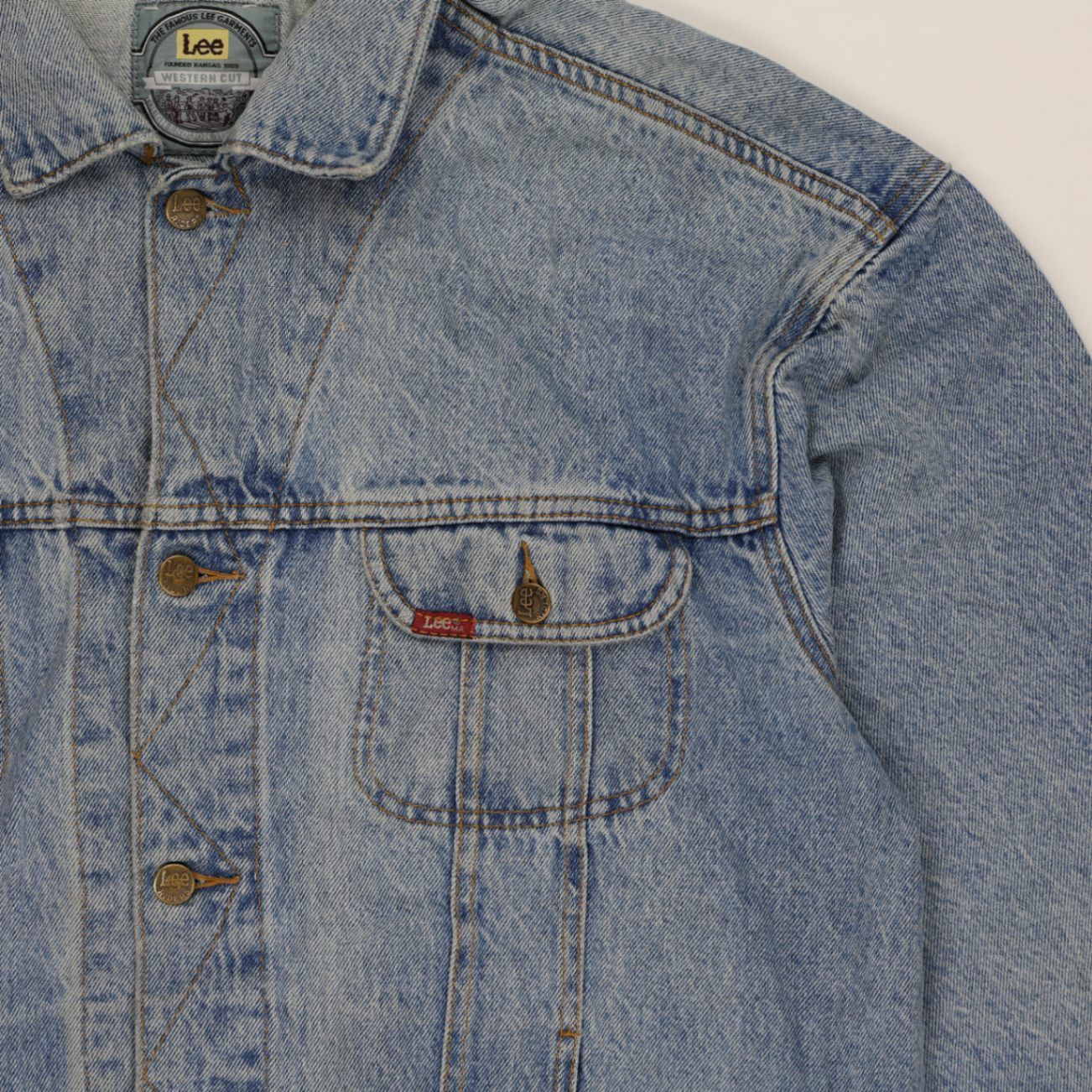 Lee Vintage Light Blue Denim Jacket Men's Large Cotton