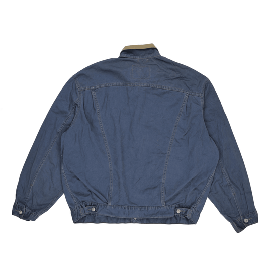 Levi's Vintage Blue Denim Jacket XXL Cotton with Tan Corduroy Collar