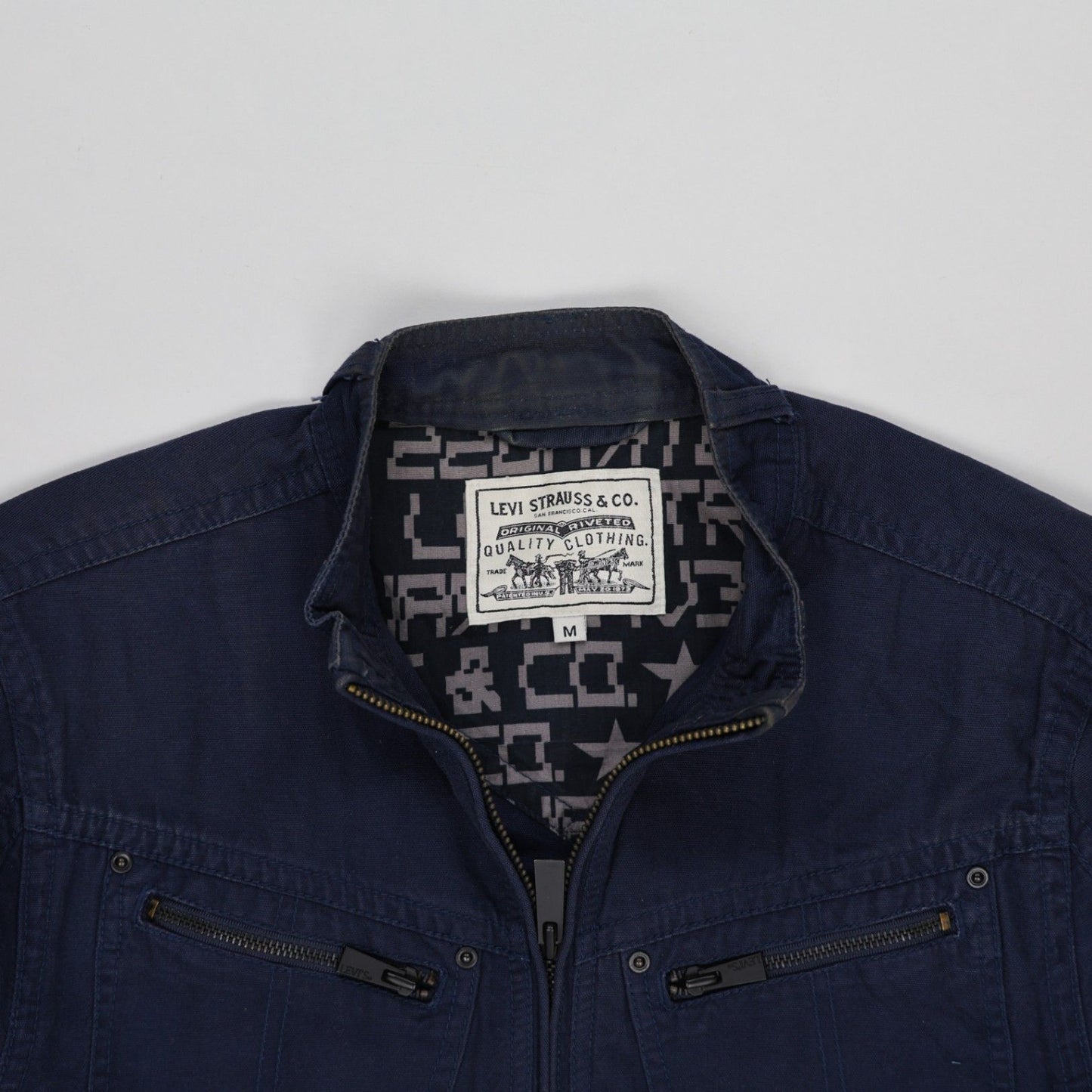 Levi's Men's Navy Utility Jacket Size M Cotton Stand Collar