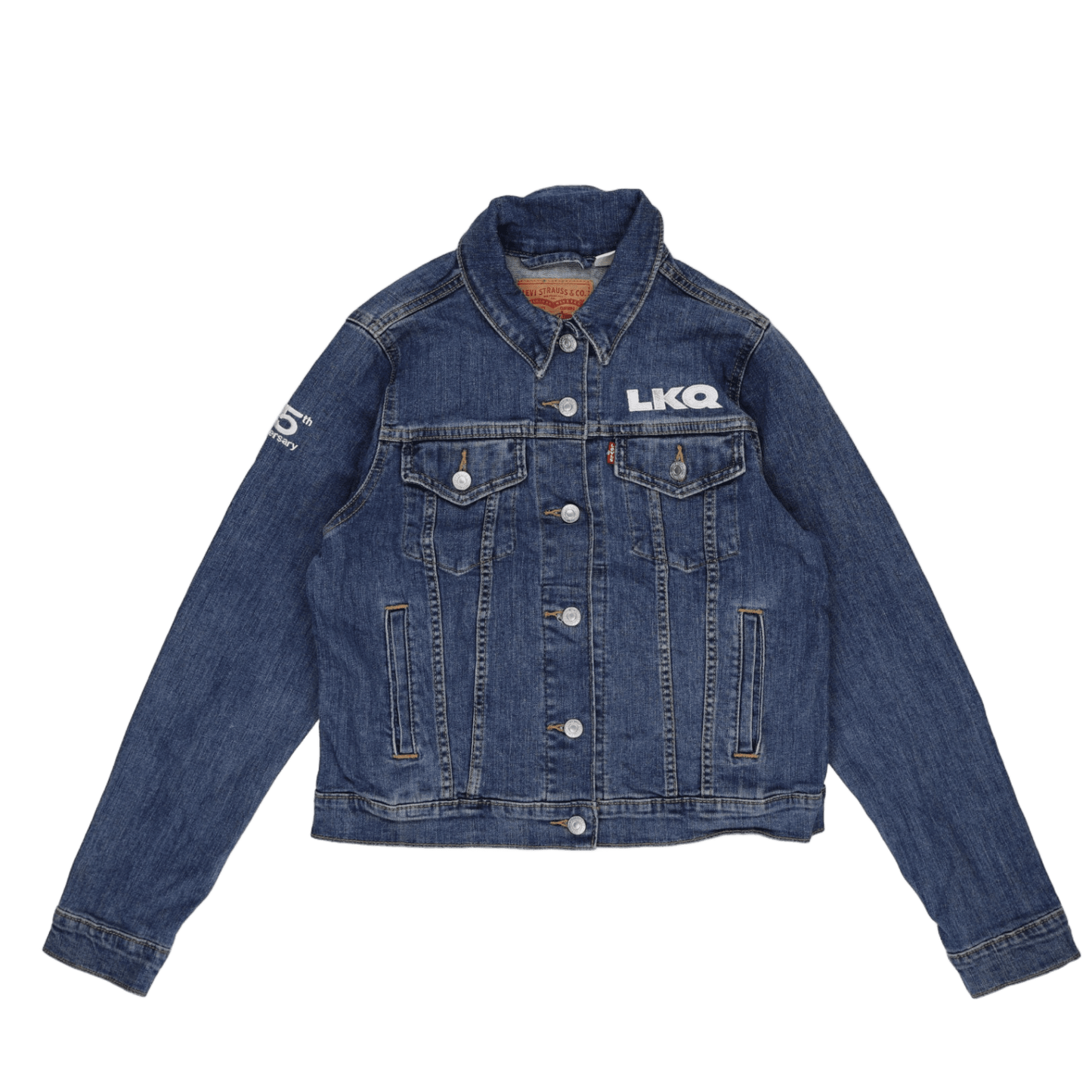 Levi's LKQ Logo Denim Jacket Blue Medium 100% Cotton Men's Vintage