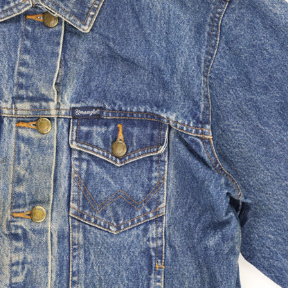 Wrangler Vintage Blue Denim Jacket Unisex Cotton Denim Collared
