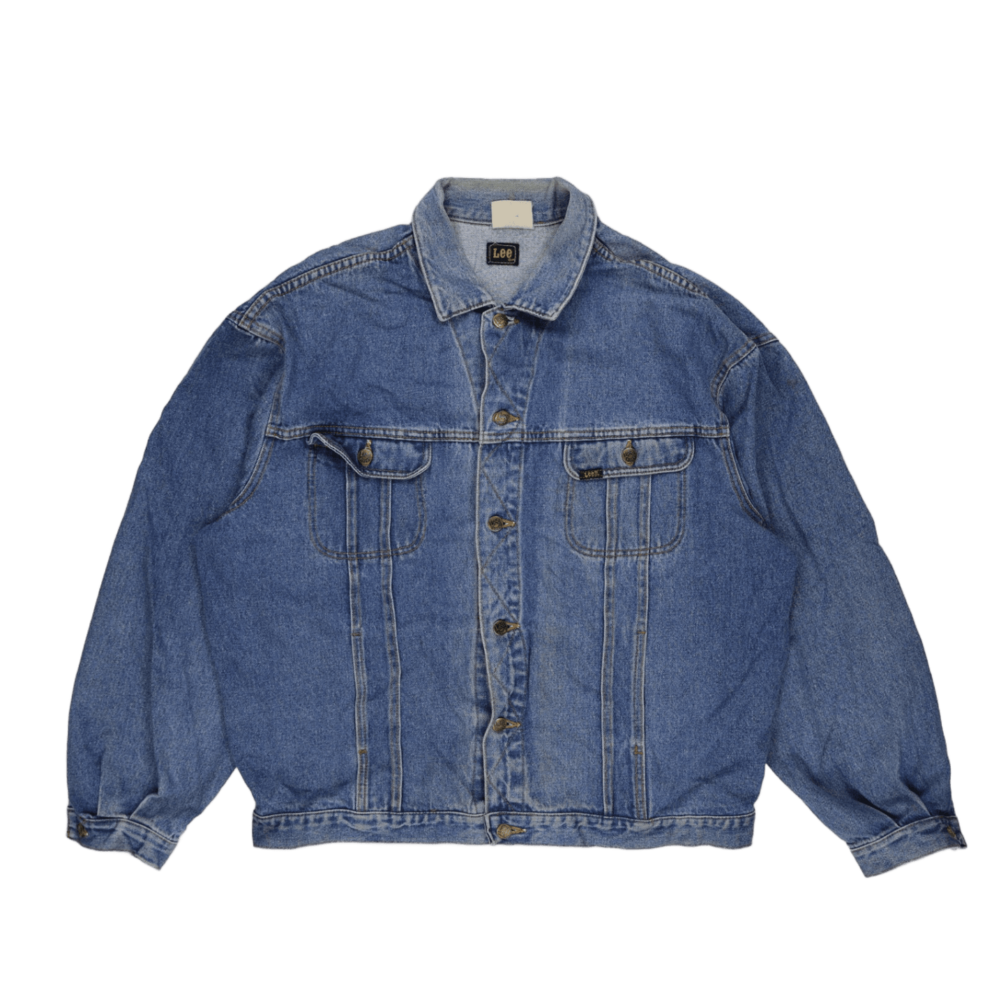 Lee Vintage Blue Denim Rider Jacket XL 100% Cotton Collared Men's Coat