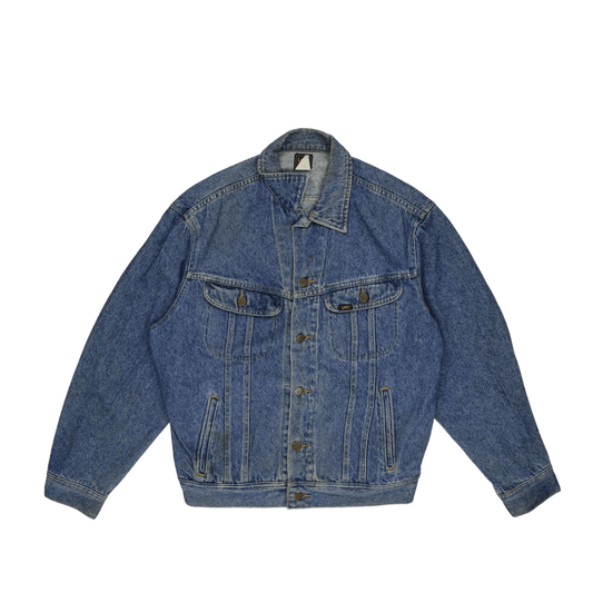 Lee Vintage Blue Denim Trucker Jacket for Men Size Medium Cotton