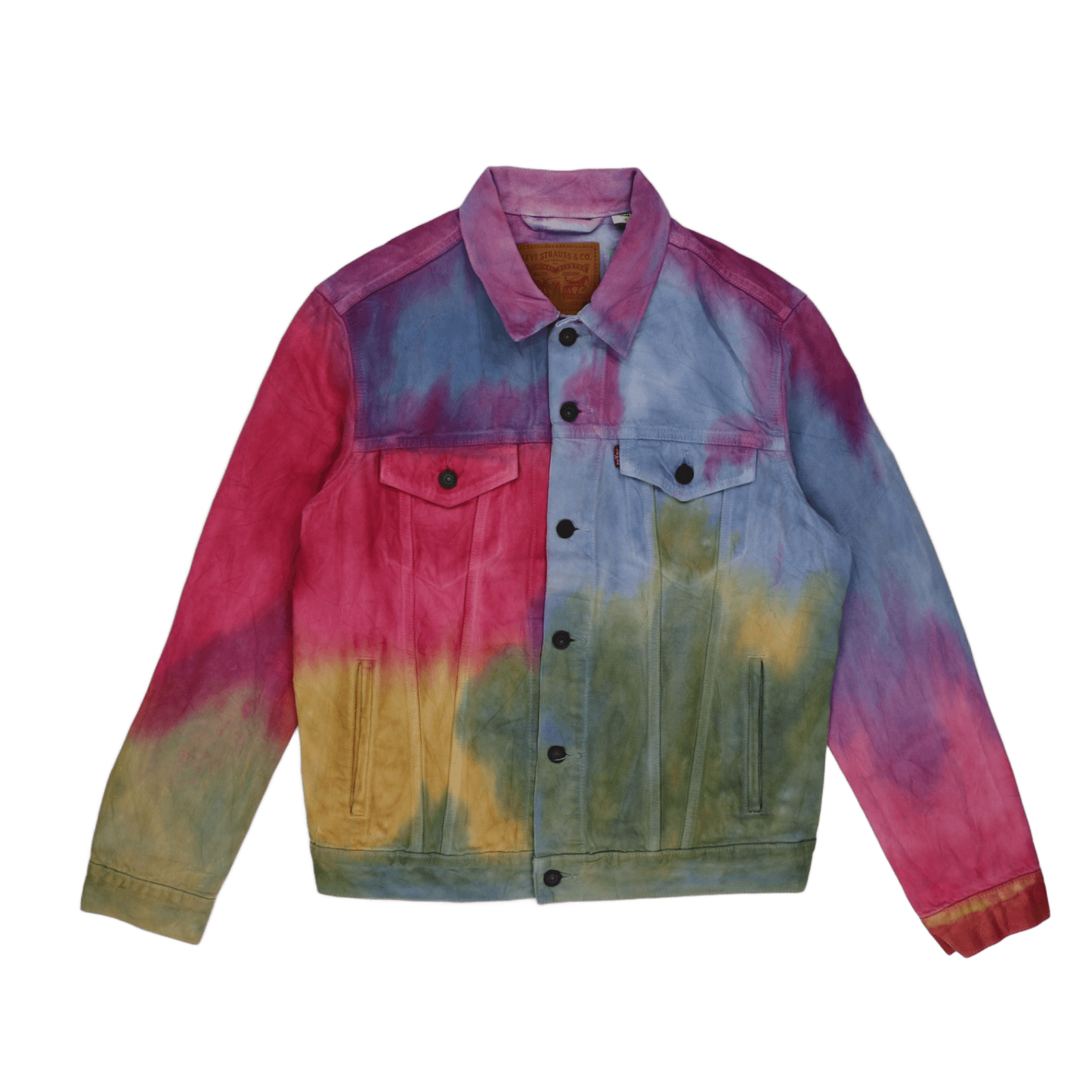 Levi's Multicolour Tie-Dye Denim Trucker Jacket Medium Cotton Vintage