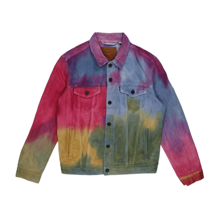 Levi's Multicolour Tie-Dye Denim Trucker Jacket Medium Cotton Vintage
