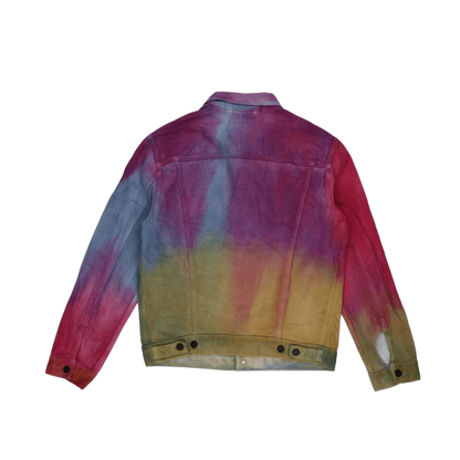 Levi's Multicolour Tie-Dye Denim Trucker Jacket Medium Cotton Vintage