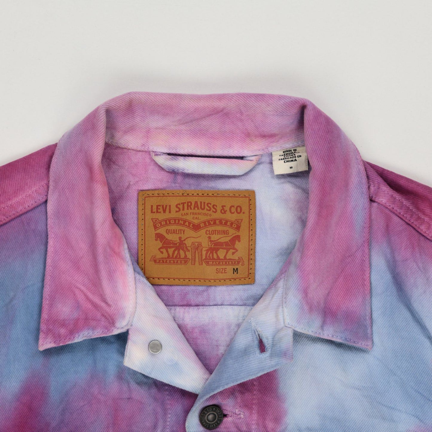 Levi's Multicolour Tie-Dye Denim Trucker Jacket Medium Cotton Vintage