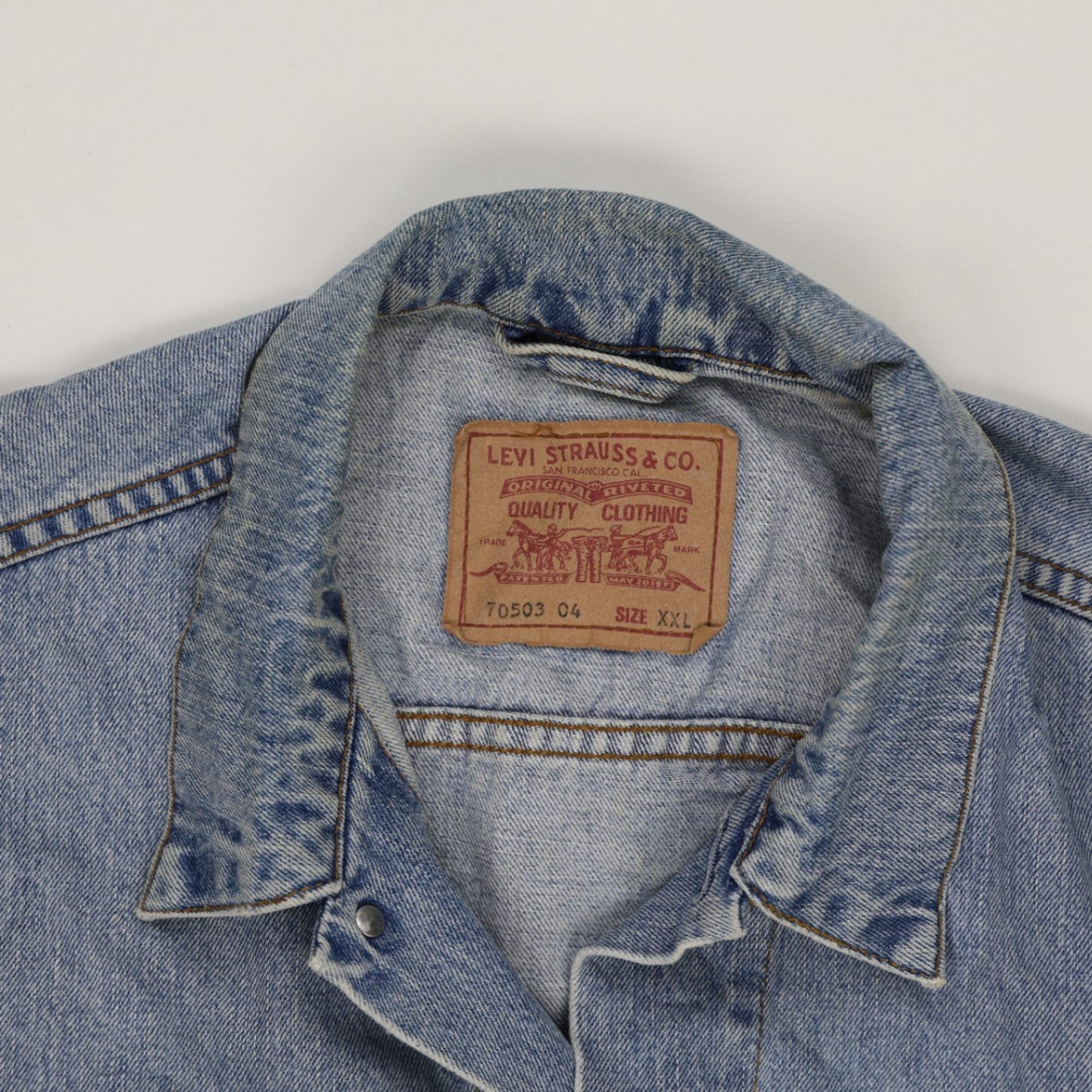 Levi's Vintage XXL 70503 Light Blue Denim Trucker Jacket Cotton