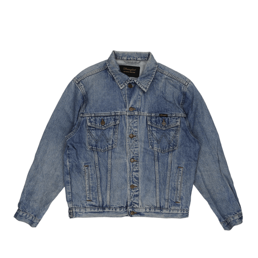 Wrangler Authentic Western Denim Jacket Blue Large 100% Cotton Vintage