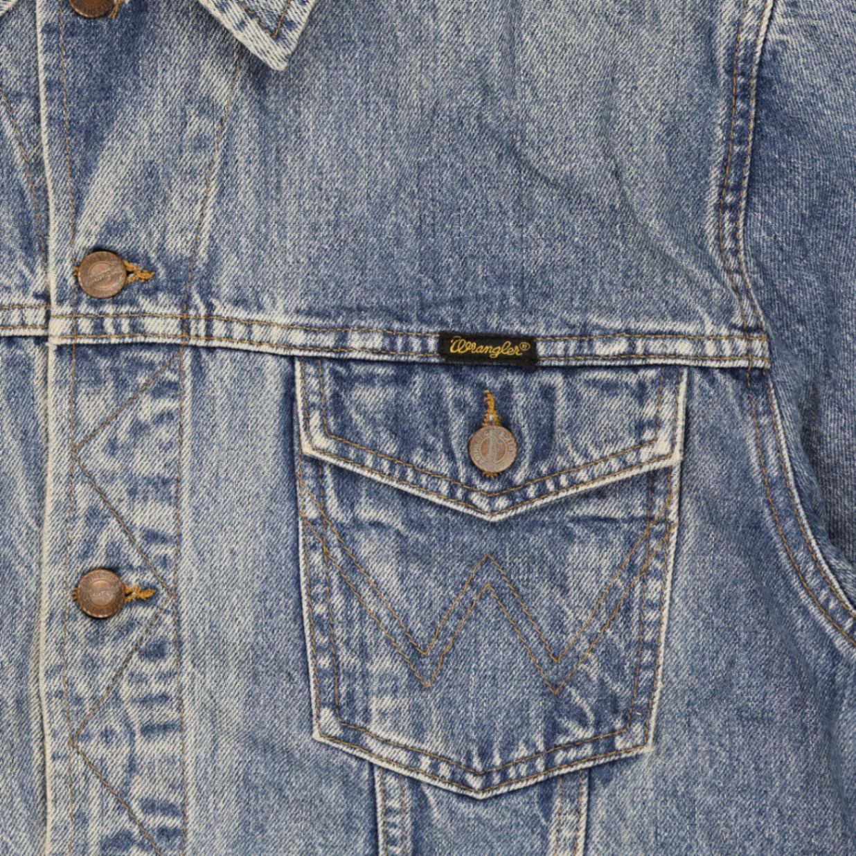 Wrangler Authentic Western Denim Jacket Blue Large 100% Cotton Vintage