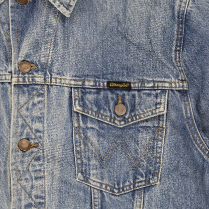 Wrangler Authentic Western Denim Jacket Blue Large 100% Cotton Vintage