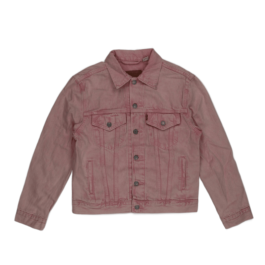 Levi's Pink Denim Jacket Women's Small Cotton Collared Trucker Style