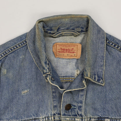 Levi's Vintage 70506 Trucker Jacket Distressed Blue Medium Cotton Denim