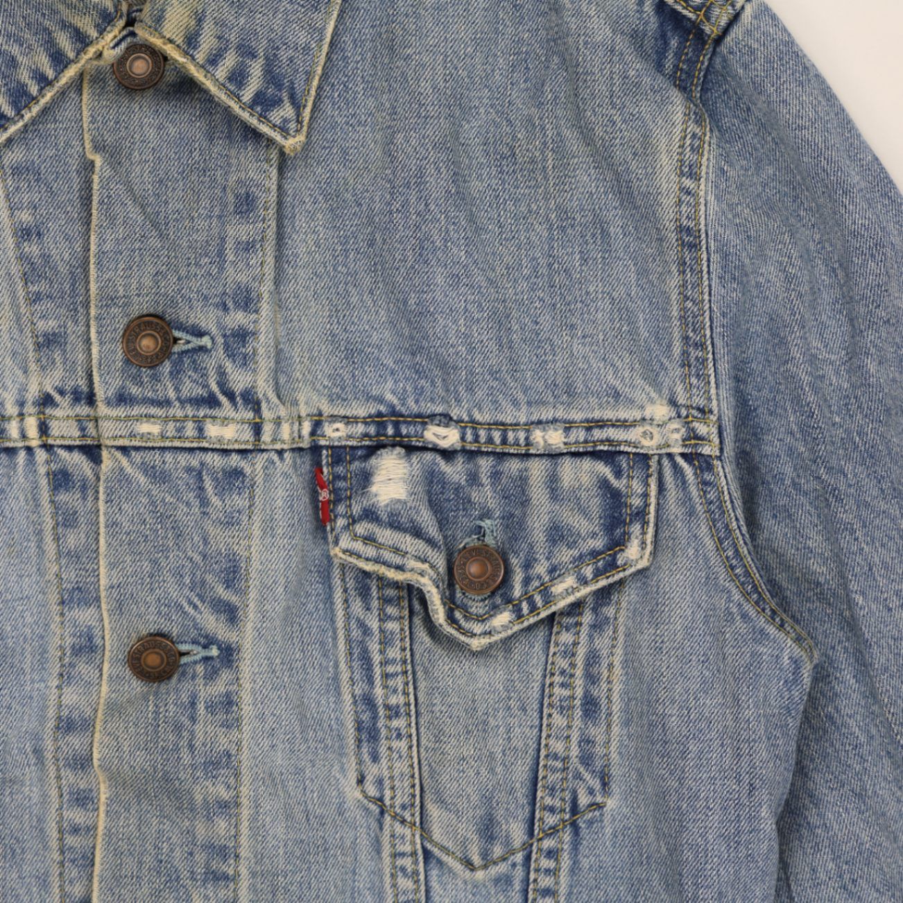 Levi's Vintage 70506 Trucker Jacket Distressed Blue Medium Cotton Denim