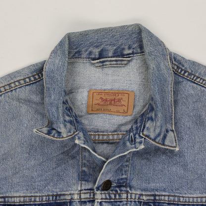 Levi's Vintage Blue Cotton Denim Trucker Jacket Women Size L