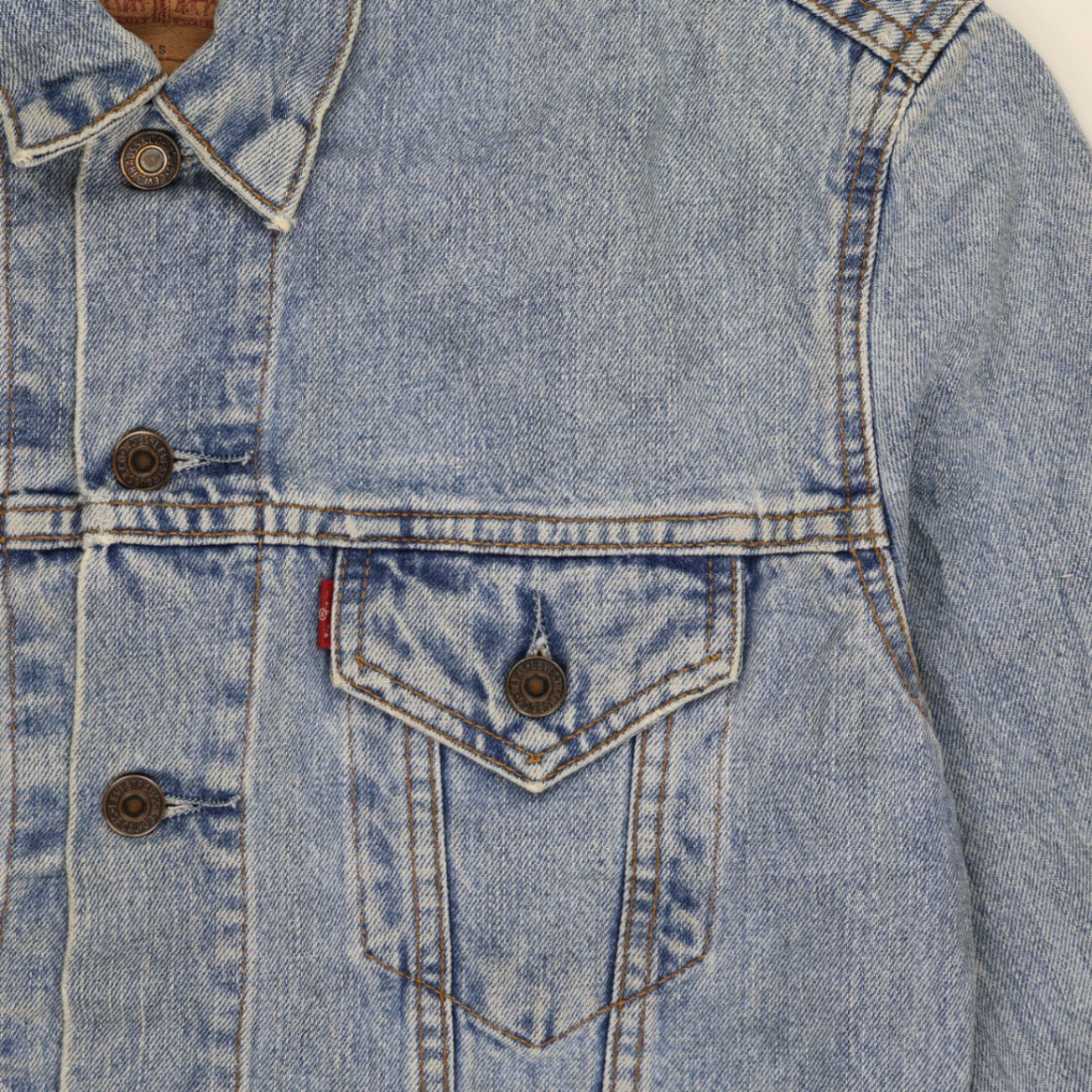 Levi's Vintage Blue Cotton Denim Trucker Jacket Women Size L